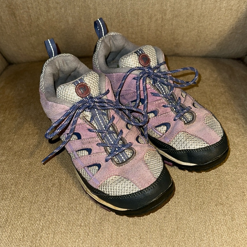 MERRELL Cameleon 4 Ventilator Kids Dusty Lavender Suede Hiking Shoes Size 5